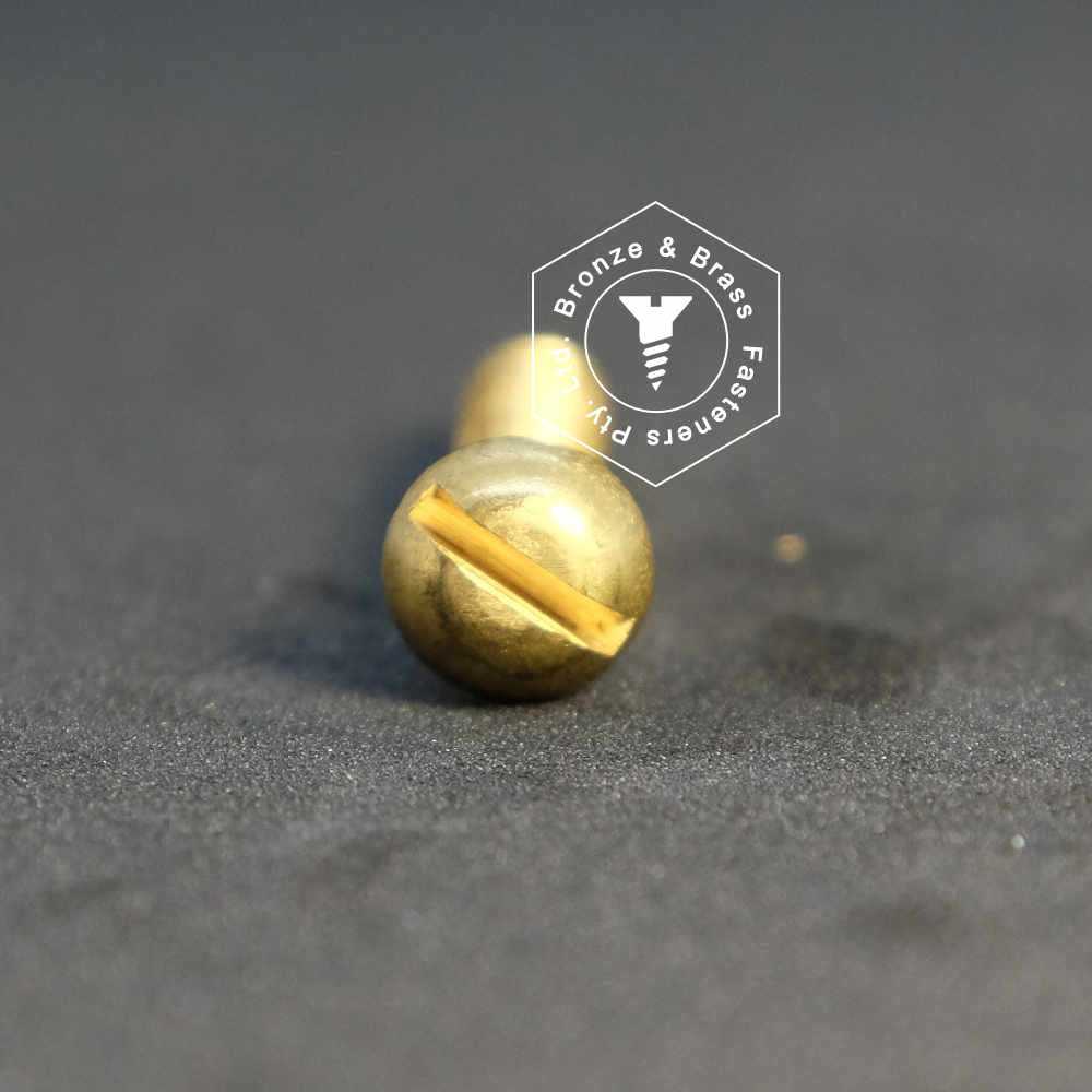 0517 - 111140 - Brass Wood Screw Slotted Round Head- 14g x 25mm