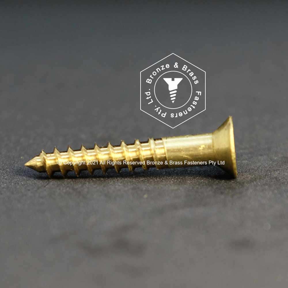 0805 - 111307 - Brass Wood Screw Square Drive Flat Head- 8g x 25mm