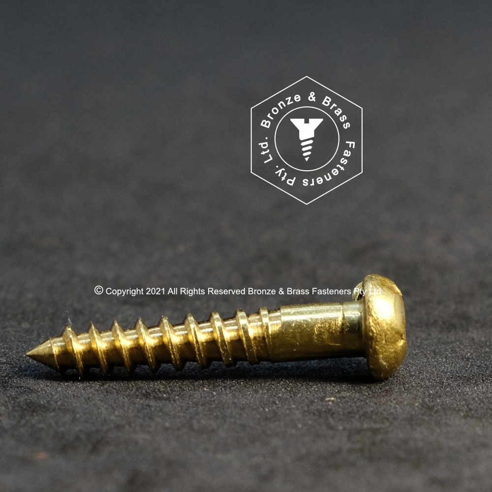 0865 - 111404 - Brass Wood Screw Square Drive Round Head- 10g x 63mm