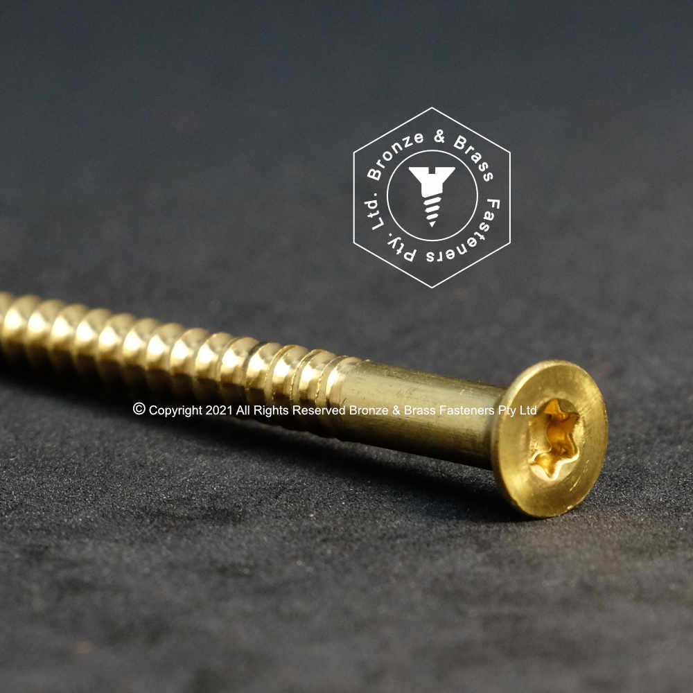 0880 - 111810 - Brass Wood Screw TORX 20 Flat Head- 10g x 50mm