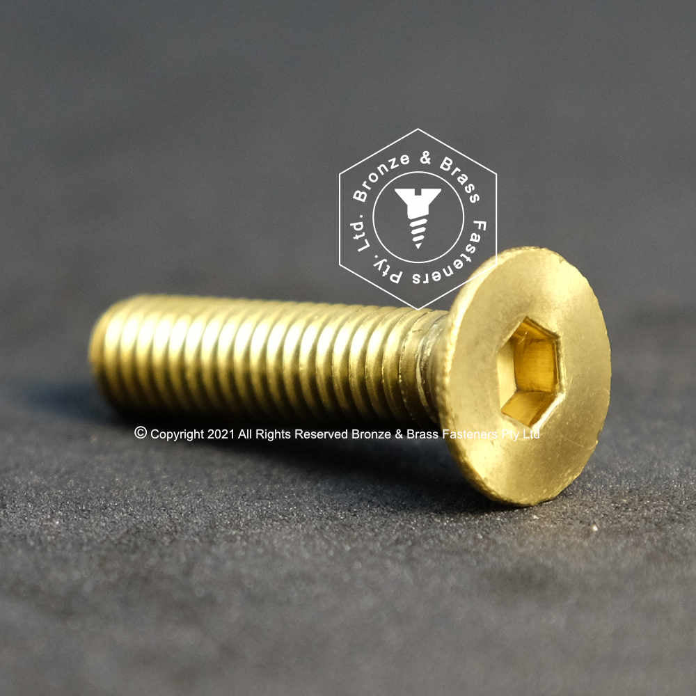 1377 - 113748 - Brass Machine Screw Hex Socket Flat Head- M3-0.5 x 15 mm