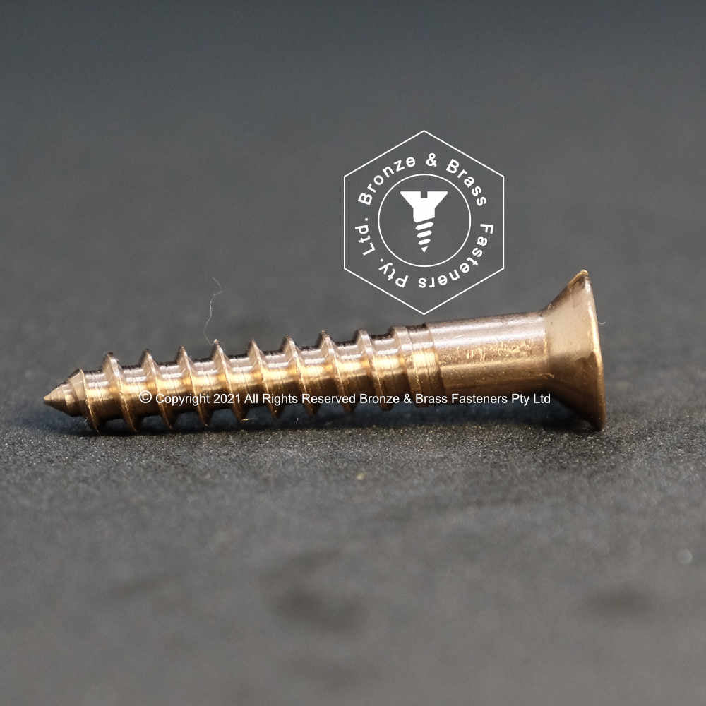 2245 - 131032 - Silicon Bronze Wood Screw Slotted Flat Head- 14g x 63mm