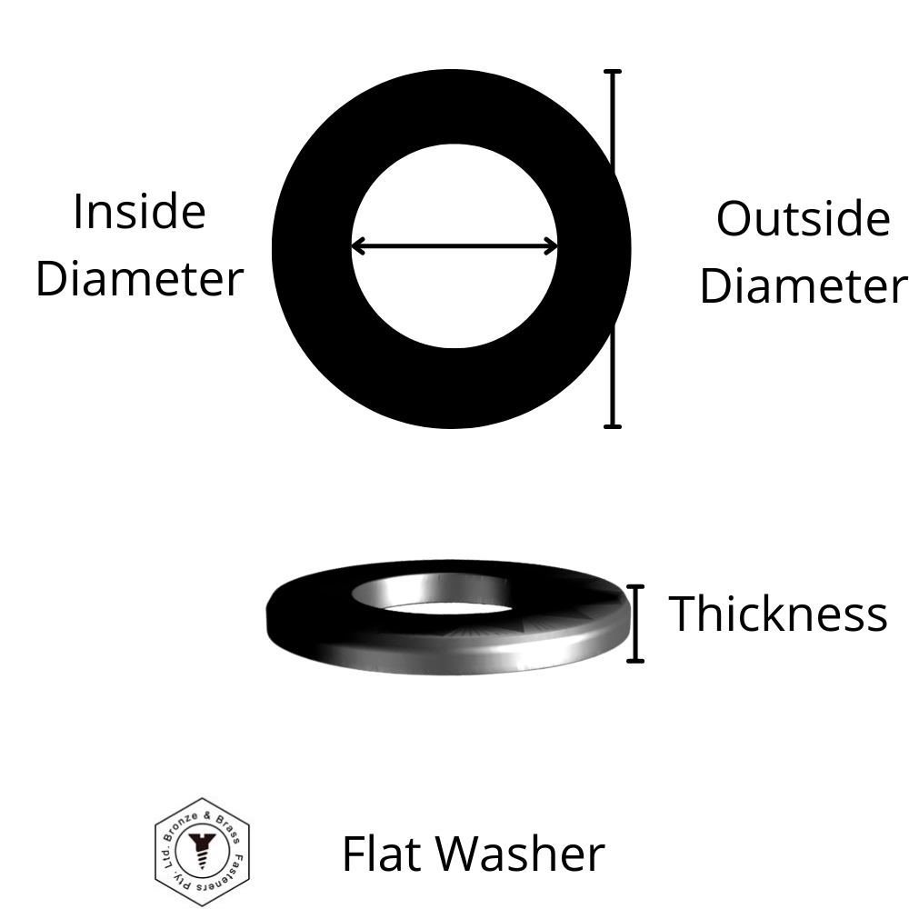 1835 - 117303 - Brass Washer Flat - M3
