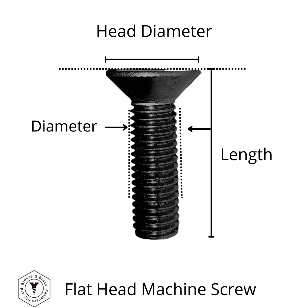 1377 - 113748 - Brass Machine Screw Hex Socket Flat Head- M3-0.5 x 15 mm