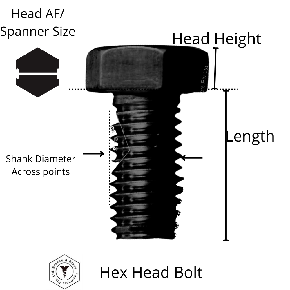 3370 - 135550 - Silicon Bronze Hex Set Screw - M6-1.0 x 16 mm